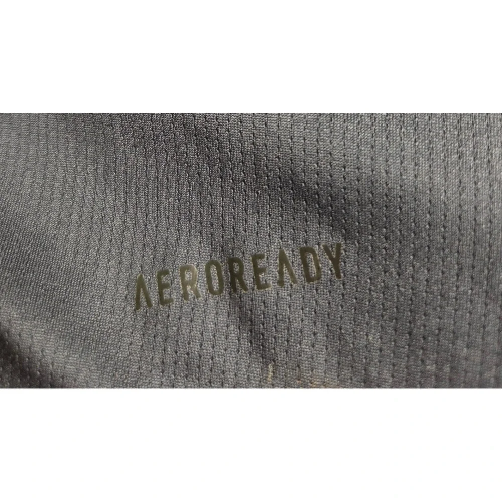 Adidas Aeroready Mens Large Navy Blue 3-Stripe Performance T-Shirt JW6140